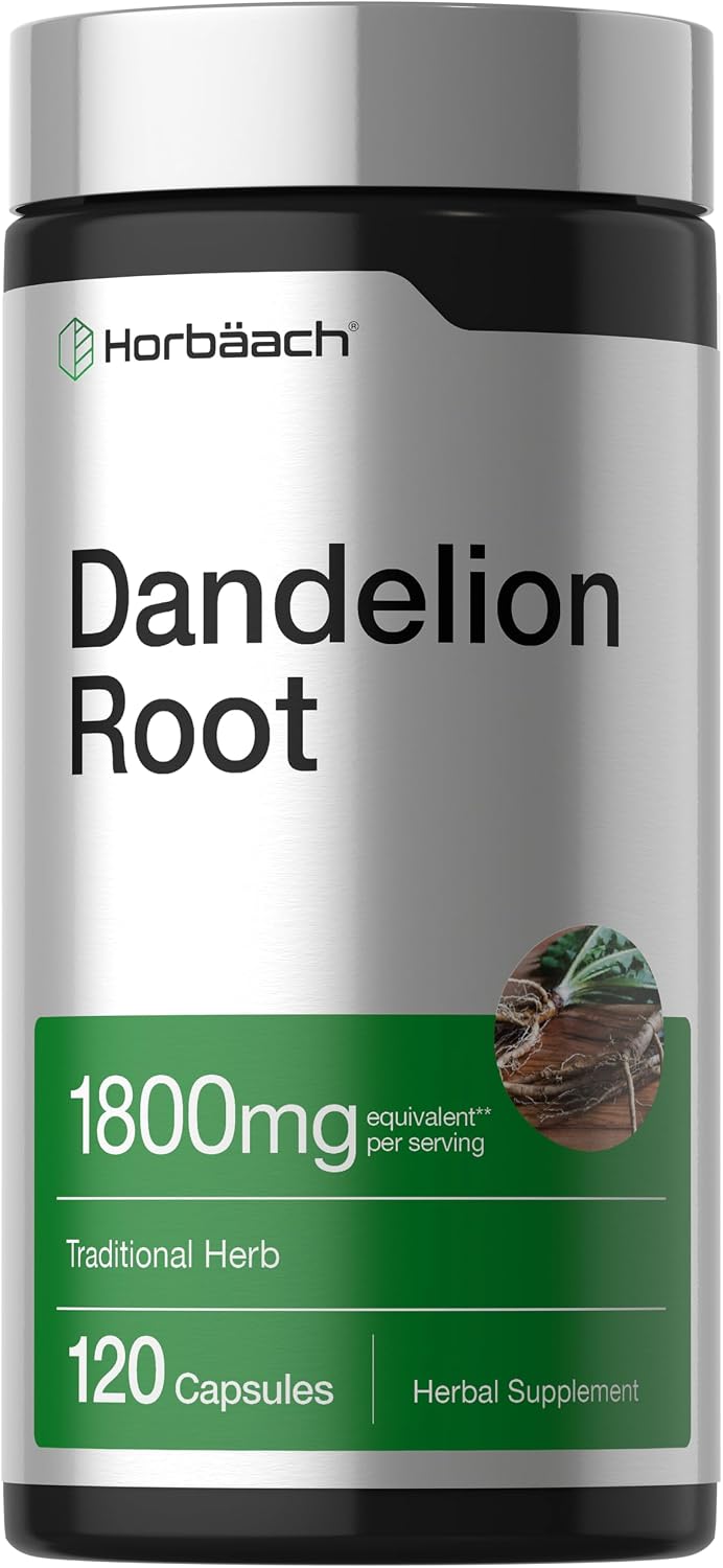 Horbäach Dandelion Root Supplement | 120 Capsules | Non-GM, Gluten Free – Image 1