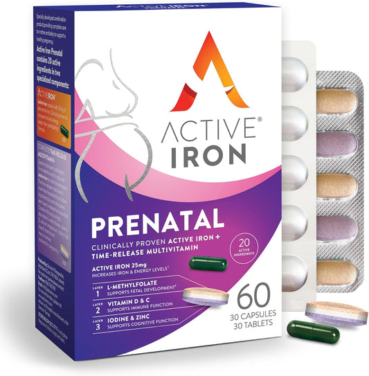 Active Iron Prenatal Supplement with 25mg Iron & Time-Release Multivitamin – Image 1
