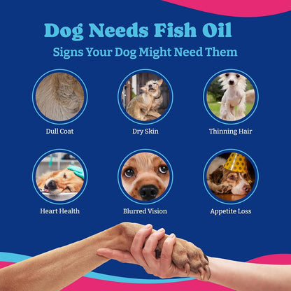 YoYoBay Fish Oil Chews for Dogs & Cats, Omega 3 Fish Oil for Dogs - Rich in Omega 3, 6, and 9 with Flaxseed Oil, EPA & DHA - 180 Soft Chews, Duck & Pear Flavour