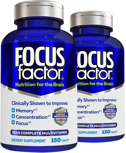 Focussed Factor Nutrition for The Brain – Memory & Concentration Supplement, 150 Tablets