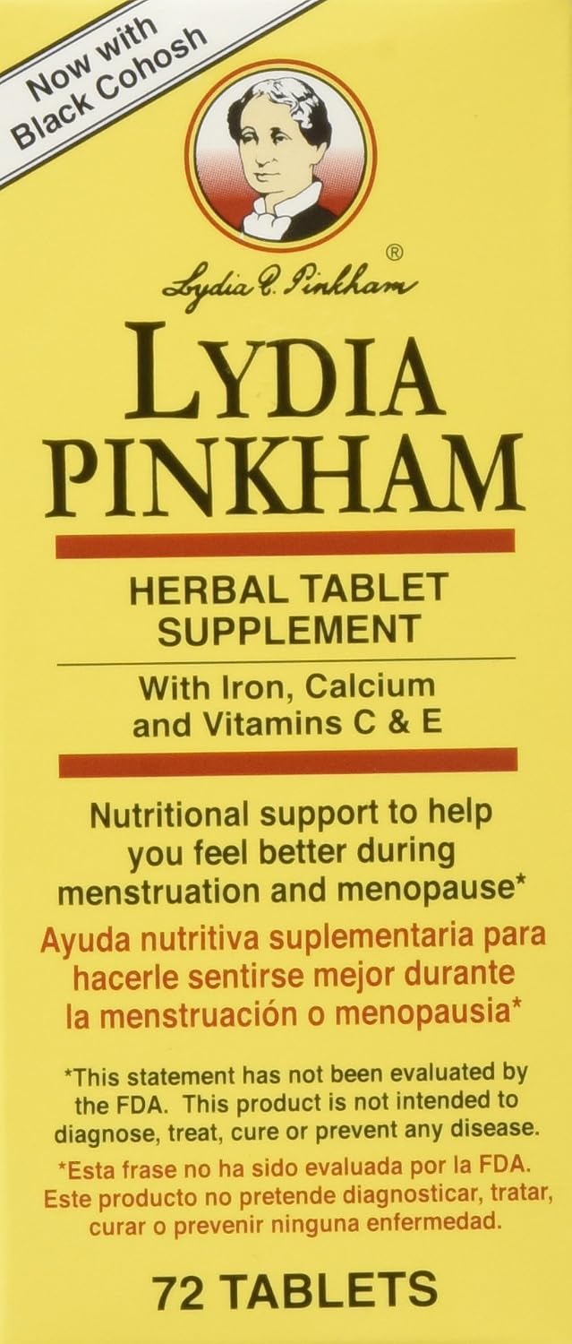 Lydia Pinkham Herbal Supplement Tablets for Menstruation and Menopause Support, 72 Count - görsel 1