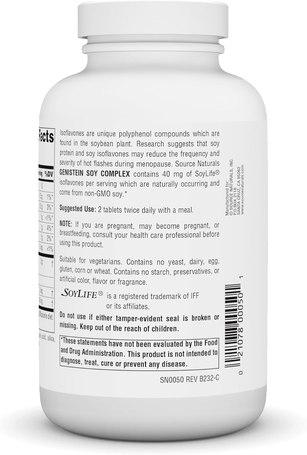 Source Naturals Genistein Soy Complex 1000 mg - 120 Tablets - görsel 3