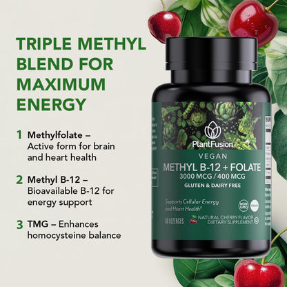 PlantFusion Vegan B12 Methyl 3000 mcg + – Methylation Support: The use of pre-methylated forms (methylcobalamin – Image 5