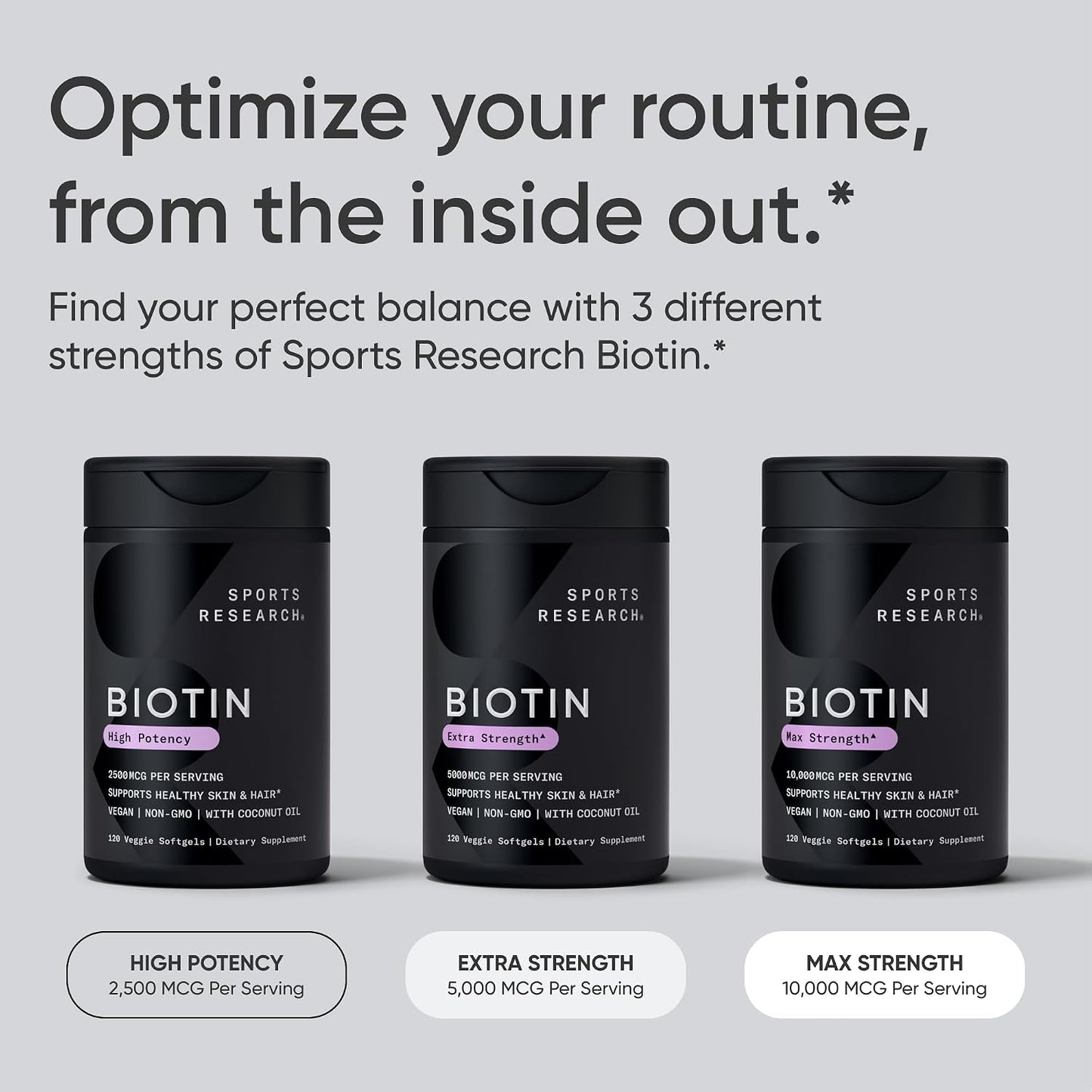 Sports Research® Biotin 5000mcg with Organic Coconut Oil - Vegan, Non-GM, 120 Softgels - görsel 7