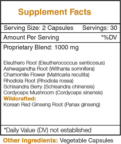 Secrets of the Tribe Desert Serenity – Adaptogen Stress-Free Herbal Supplement (60 Capsules)