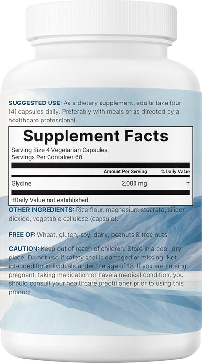 Glycine 2,000mg per Serving - 240 Vegetable – Double Strength: Each serve provides 2,000 mg of glycine, a potent – Image 6
