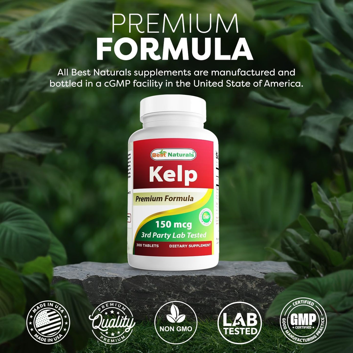 Best Naturals Kelp Supplement 150 mcg, 300 Tablets - görsel 5