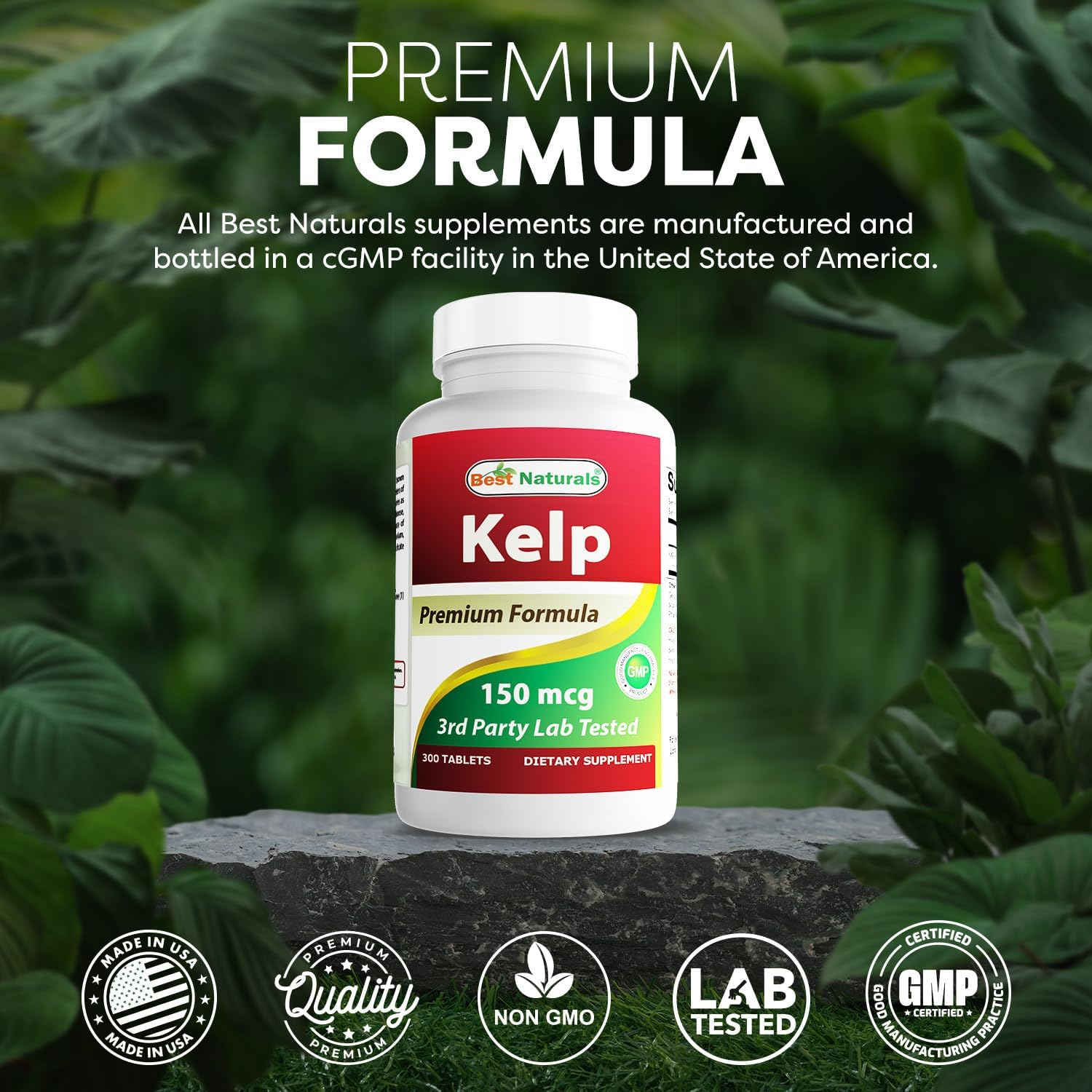 Best Naturals Kelp Supplement 150 mcg, 300 Tablets - görsel 5