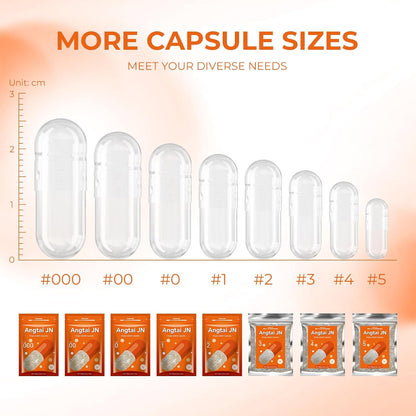 Empty Gelatine Capsules Size 5 (100 Pack) - Very Small Empty Capsules for DIY Filling with 2 Filling Spoons