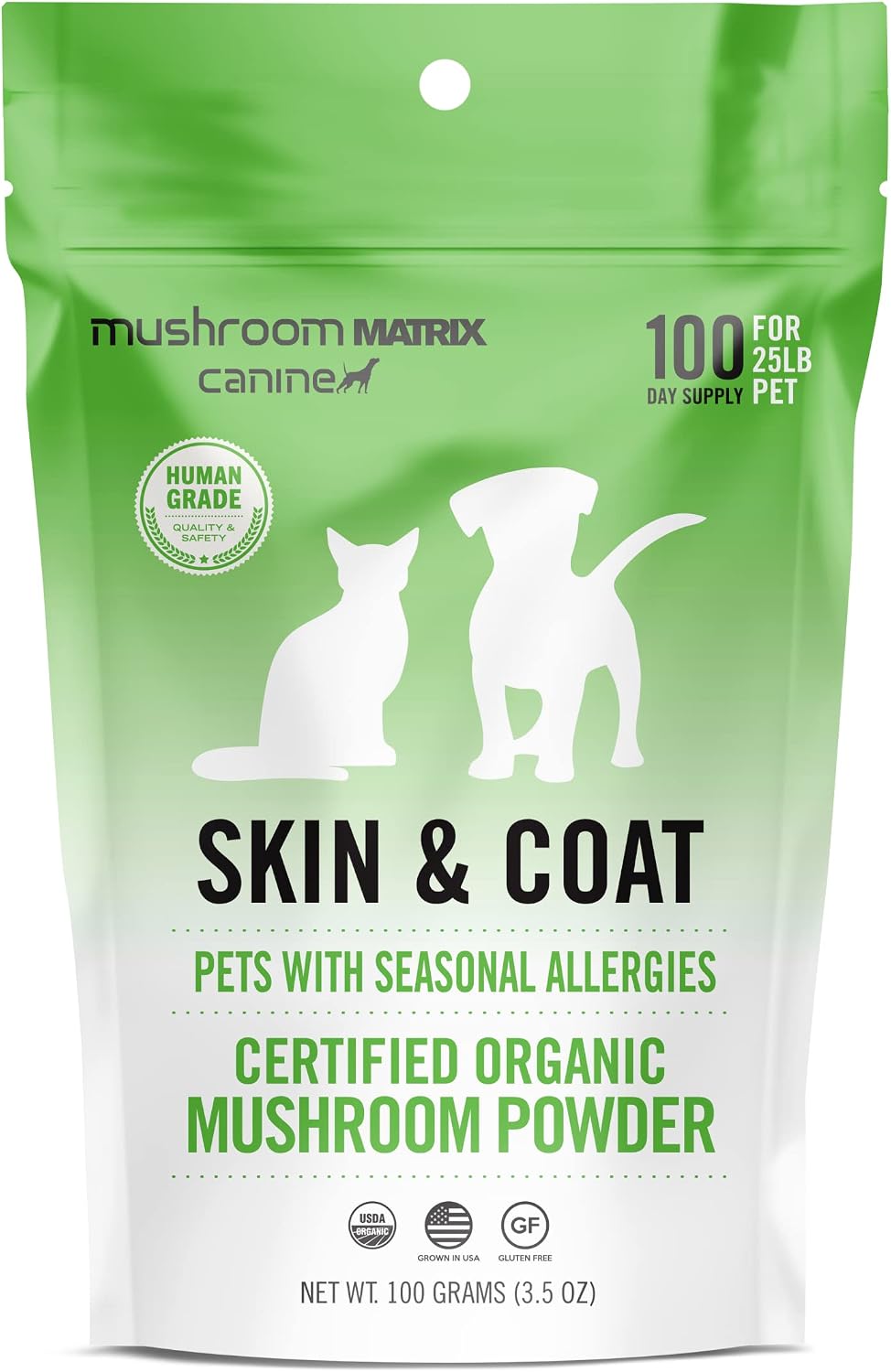 Om Mushroom Matrix Pet Canine Skin & Coat Organic Mushroom Powder, 100 Grams - görsel 1