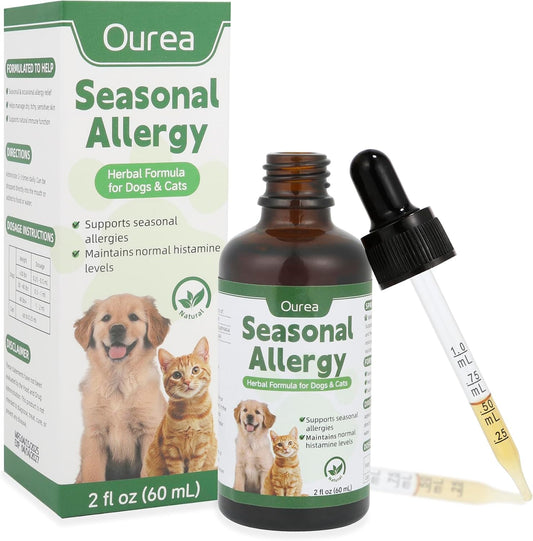 Ourea Cat & Dog Seasonal Allergy Relief - – Supports Skin Health: The herbal blend soothes irritation, reduces – Image 1
