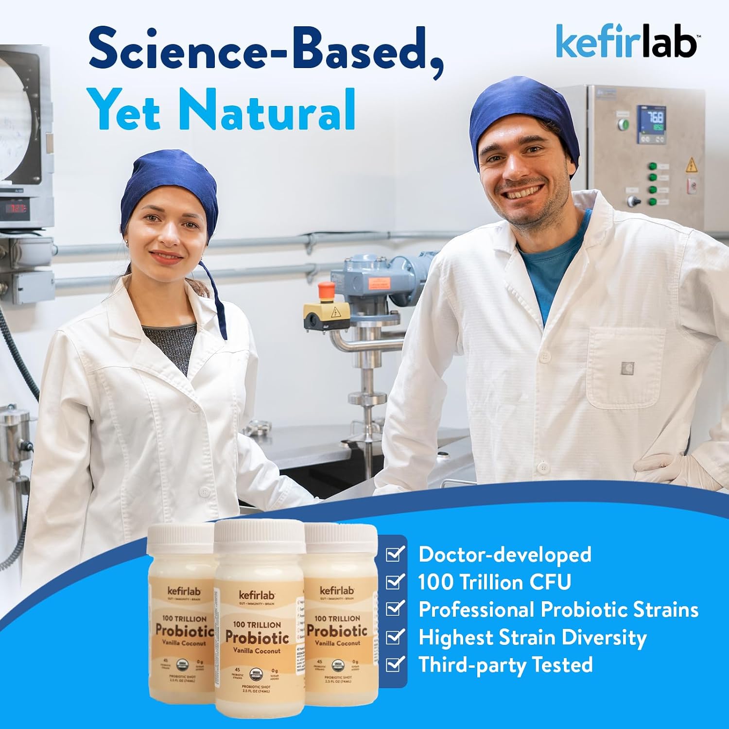 KefirLab Probiotics 100 Trillion CFU - 36 Strains - Vegan & Organic - Vanilla (16-Pack) - görsel 6