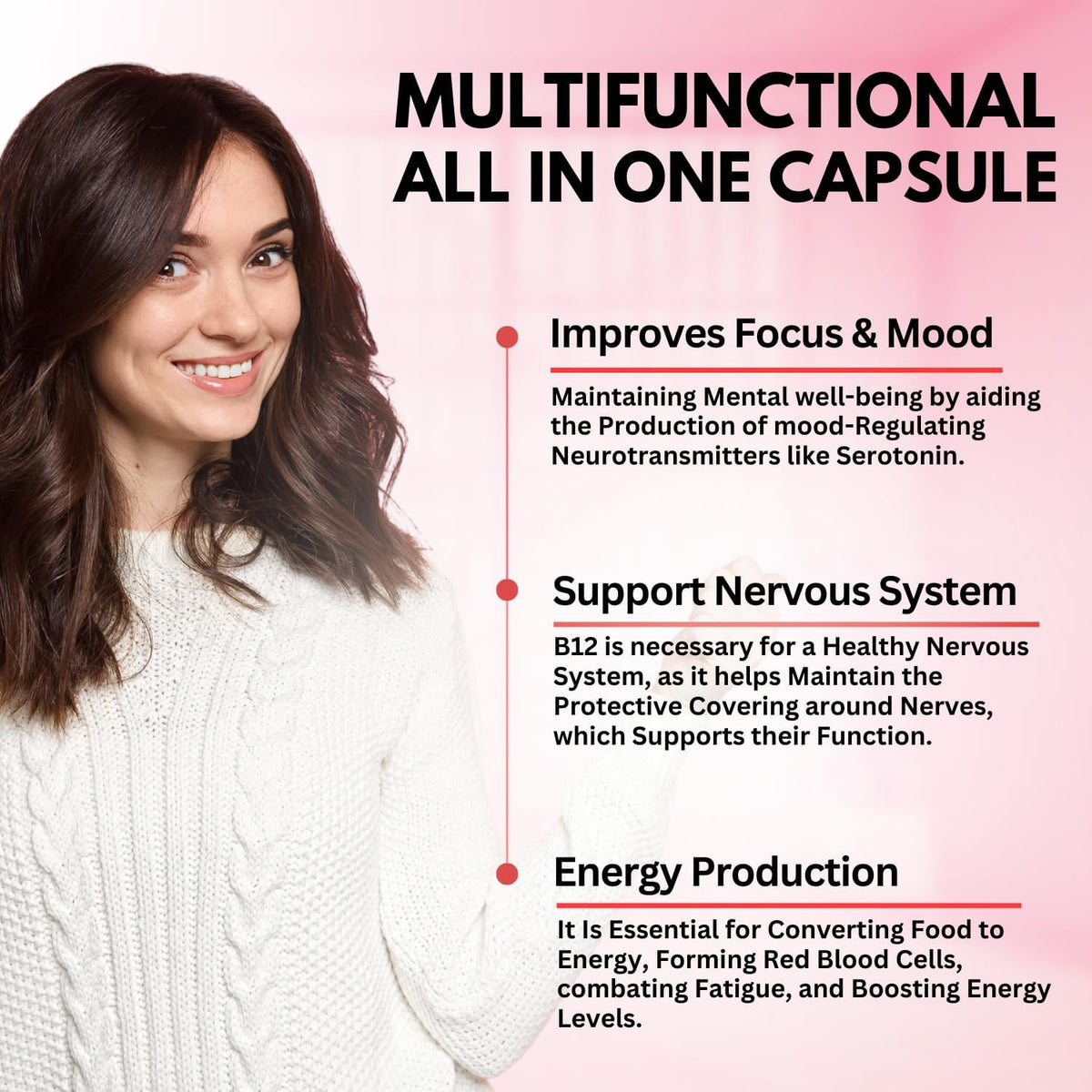 VITBOOST B12 Methylcobalamin Complex with – Red blood cell formation: Adequate B12 supports the production of – Image 5