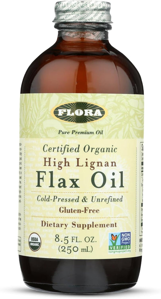 Flora High Lignan Flax Oil - Organic – Omega-3 (ALA): Supports heart and brain function.* – Image 1