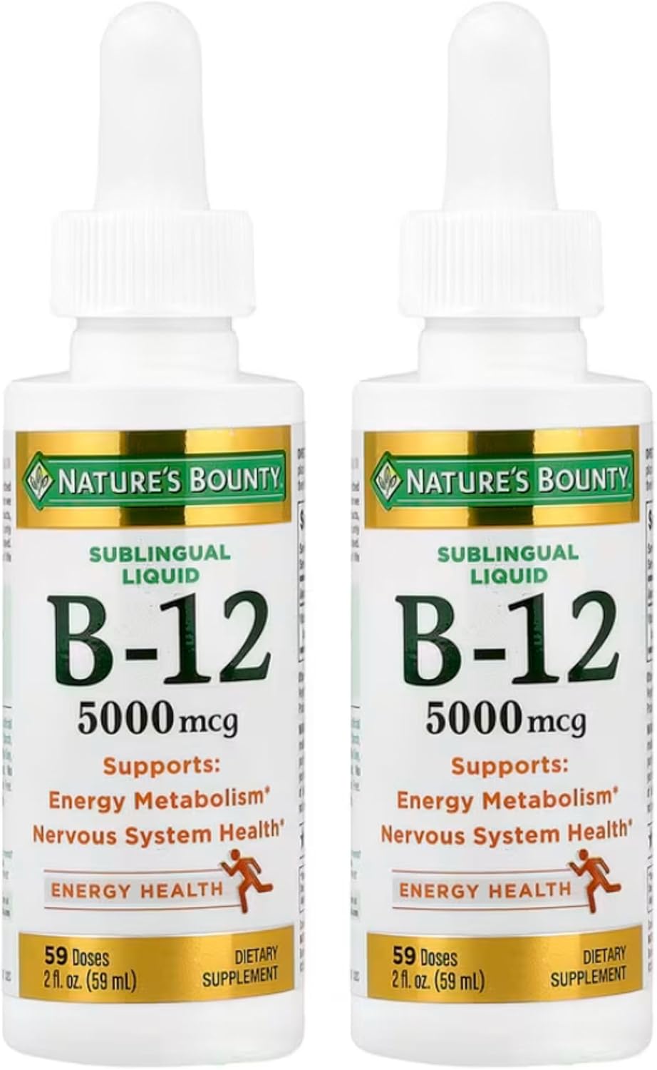 Nature's Bounty Super Strength B-12, 5000mcg, 60 mL (Pack of 2) - görsel 1