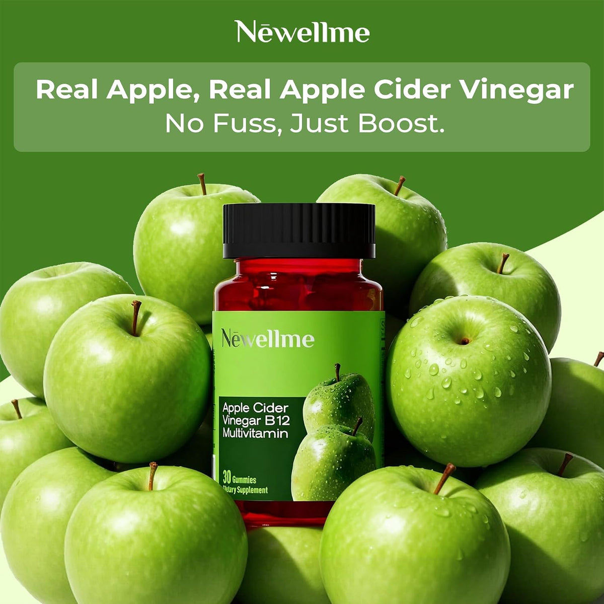NEWELLME ACV Gummies with the Mother & B12 – – Great apple-fruit taste with no harsh vinegar flavour – Image 4