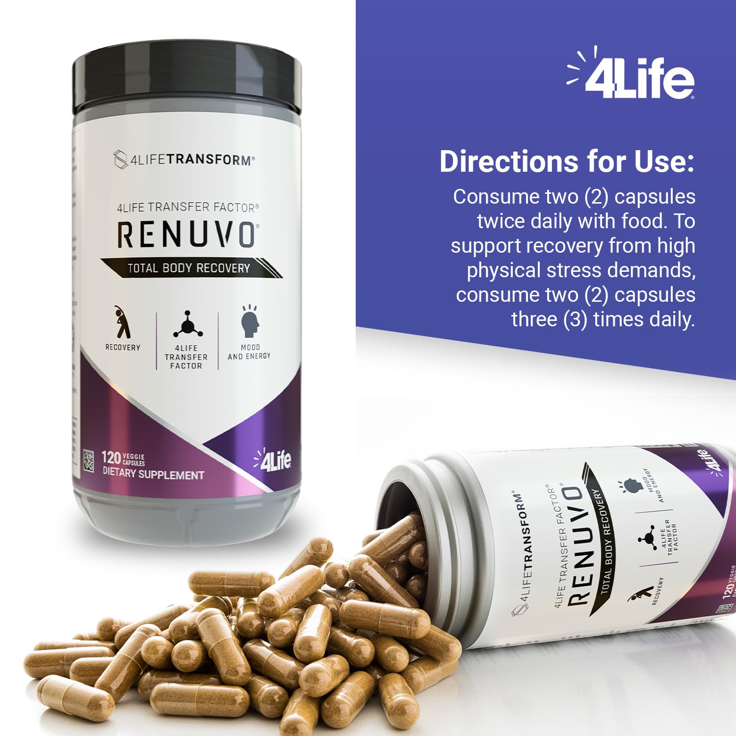 4Life Transform Renuvo Recovery Supplement, Schisandra, 120 Vegie Capsules - görsel 5