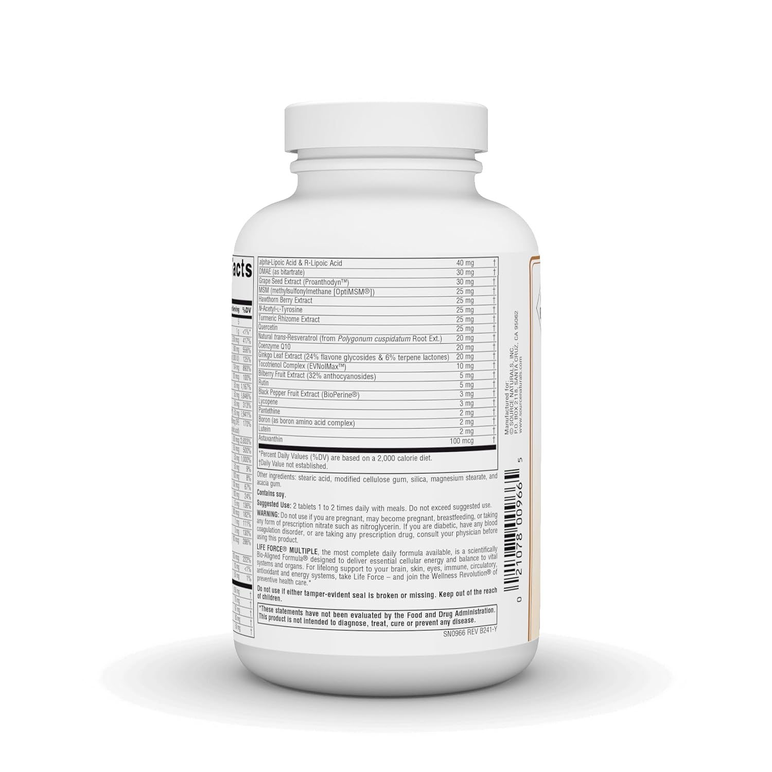 Source Naturals Life Force Multiple Iron Free Daily Multivitamin - 120 Tablets - görsel 4