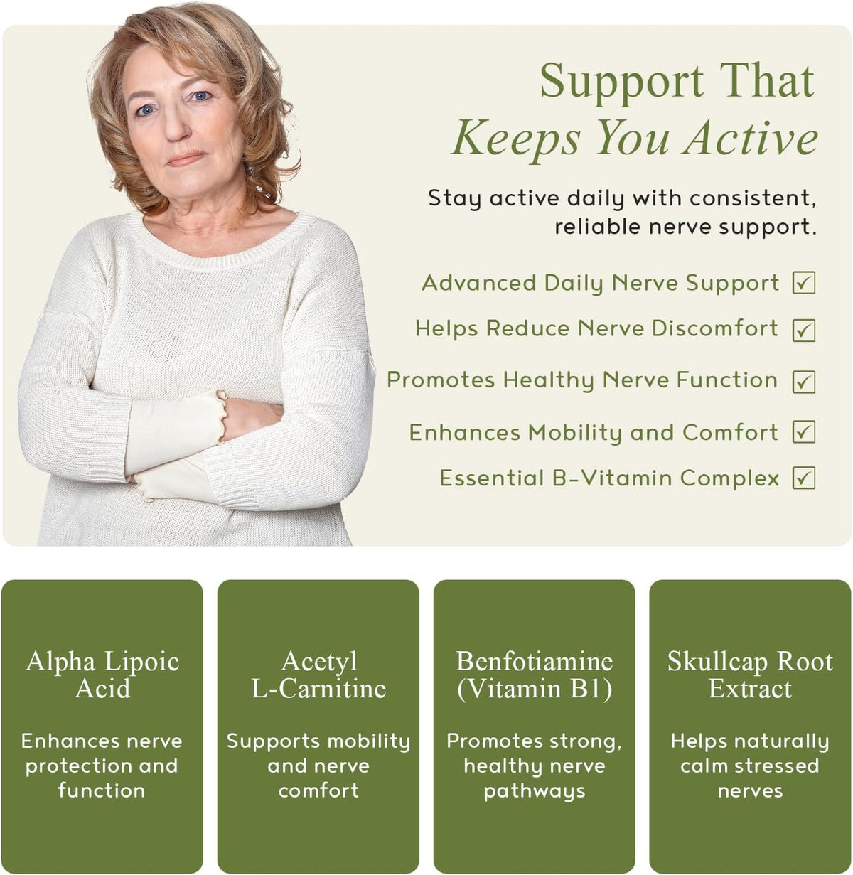 Neuropathy - Natural Blend for Nerve – Benfotiamine: A fat-soluble form of vitamin B1 that may support nerve – Image 3