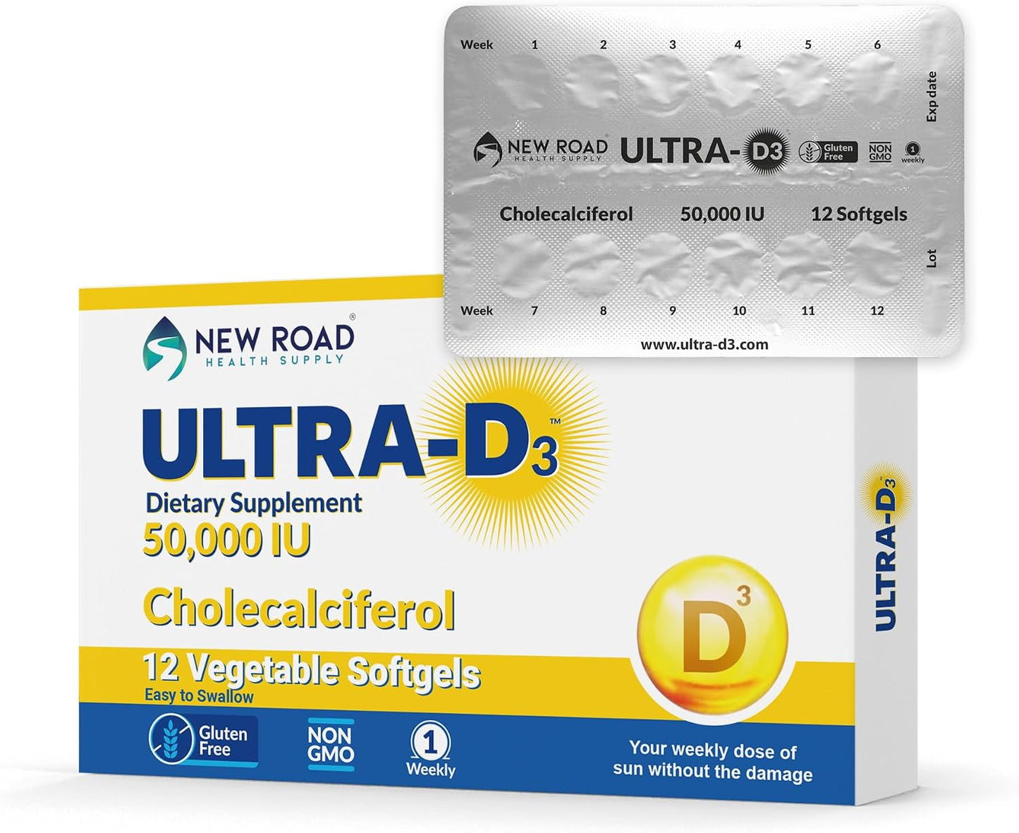 ULTRA-D3 Once-Weekly Vitamin D3 50,000 IU Soft-gels, 50 Count Bottle - görsel 9