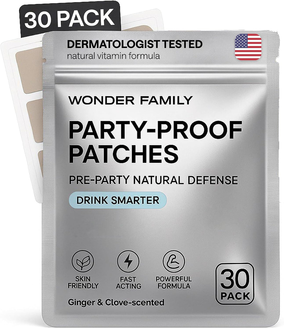 WONDER FAMILY Recovery Patches for Women's & Men – Clear Mornings After Parties and Nights Out – Contain Vitamins A, C, D, – Image 1