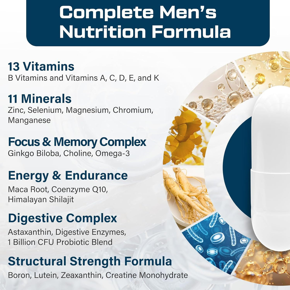 ThrivyThystle Multivitamin for Men 50+ with – Maintain memory and mental focus* – Image 3