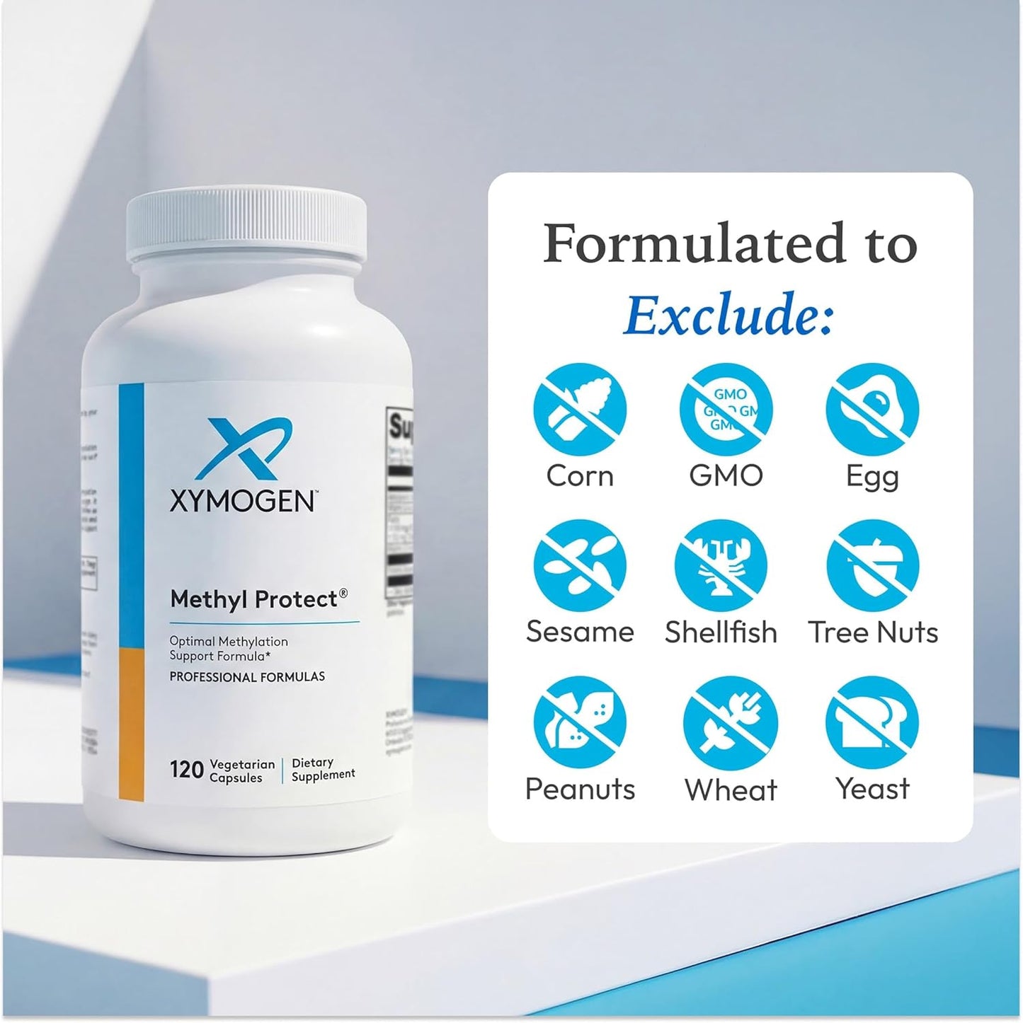 XYMOGEN Methyl Protect - Activated B Vitamin Supplement with 5-MTHF, B12, B6, B2 - Cardiovascular & Neurological Support - 120 Capsules - görsel 6