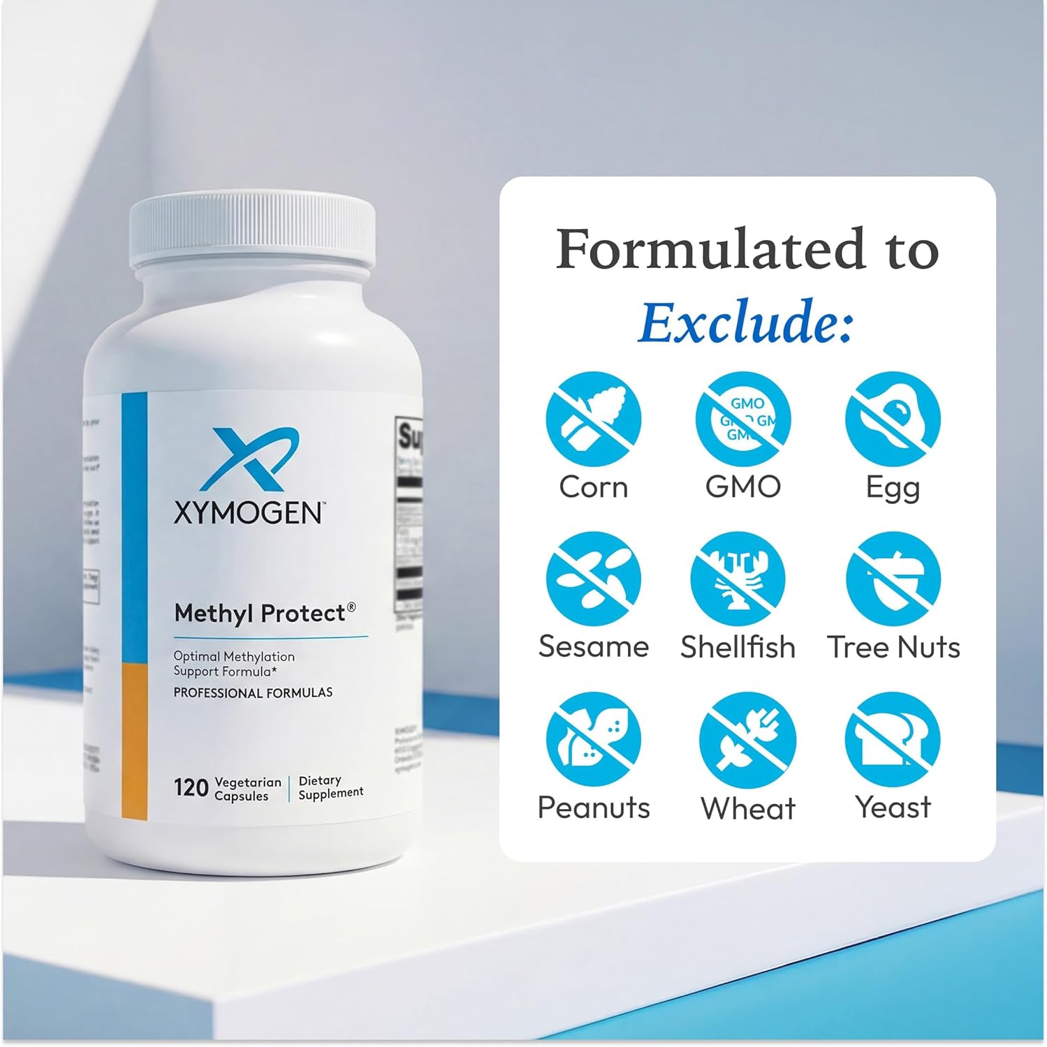 XYMOGEN Methyl Protect - Activated B Vitamin Supplement with 5-MTHF, B12, B6, B2 - Cardiovascular & Neurological Support - 120 Capsules - görsel 6