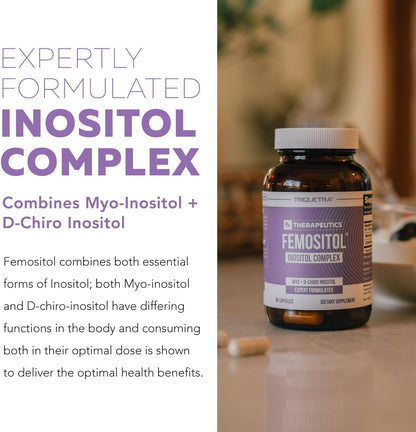 Femositol® Myo-Inositol & D-Chiro Inositol Complex – Clinically Validated 40:1 Ratio (Vitamin B8) | Hormonal Balance & Healthy Ovarian Function Support (90 Capsules – 30 Servings)