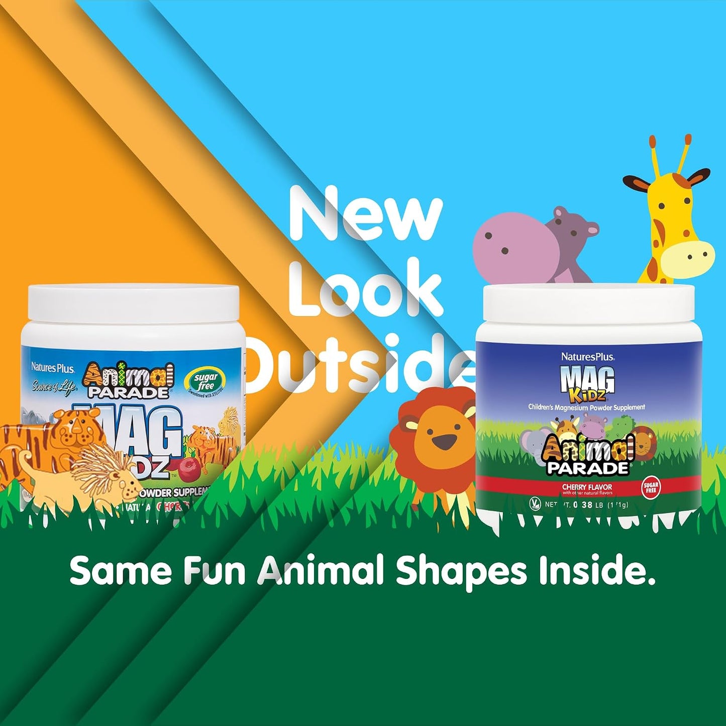 NaturesPlus Animal Parade MagKidz Cherry – Children's Magnesium Powder – 45 Servings - görsel 2
