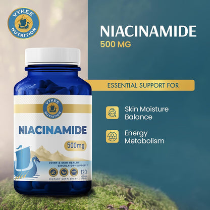 Vykee Nutrition Niacinamide Capsules - Vitamin B3 Supplement for Skin Wellbeing Cellular Energy and Metabolic Support - – Image 2