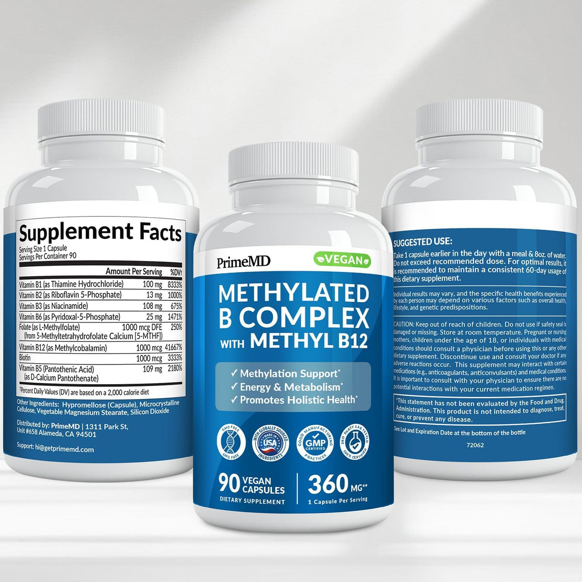 PrimeMD Methylated B Complex with B12 – Allergen information: MD's B complex is free from artificial flavours, – Image 8