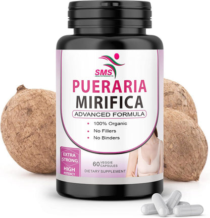 Pueraria Mirifica (Kwao Krua Kao) Supplement Capsules – Pure Root 10:1 Concentrated Extract, Premium Organic, 60 Vegan Capsules
