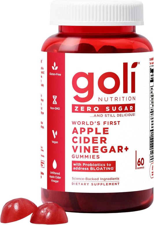 Goli Zero Sugar Apple Cider Vinegar Gummies – Zero Sugar Formula: No added sugars, sugar alcohols, or artificial – Image 1