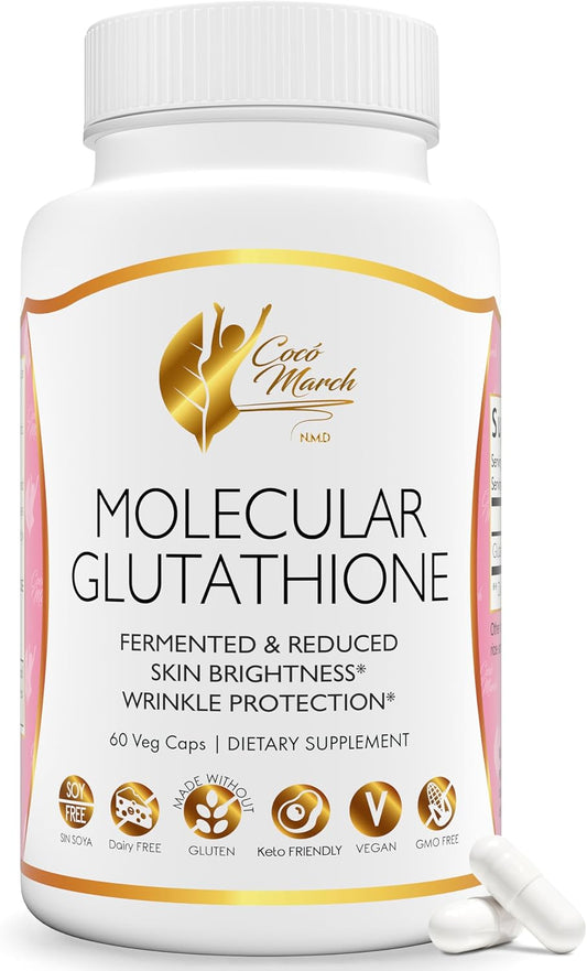 Cocó March N.M.D Molecular Glutathione Supplement – 500 mg Potent Antioxidant for Immune Support, Health & Beauty, Low – Image 1