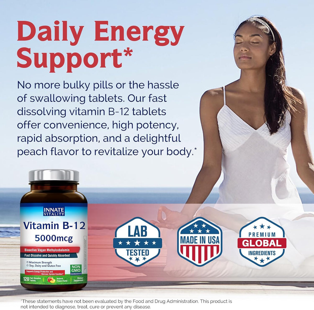Innate Vitality Vitamin B12 5000mcg – Kosher and Halal certified – Image 5