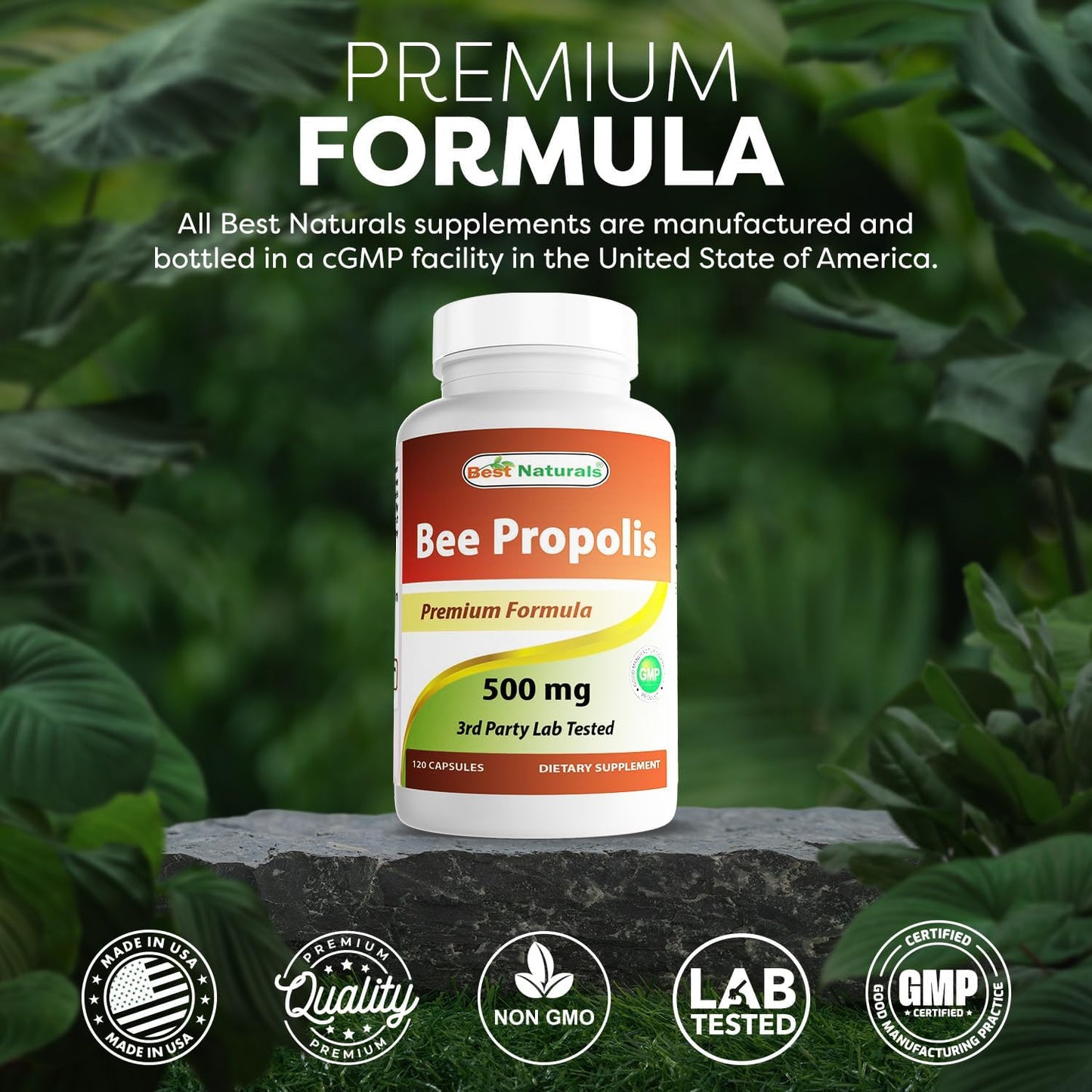 Best Naturals Bee Propolis 500 mg - 360 Capsules (3 Bottles) - görsel 5