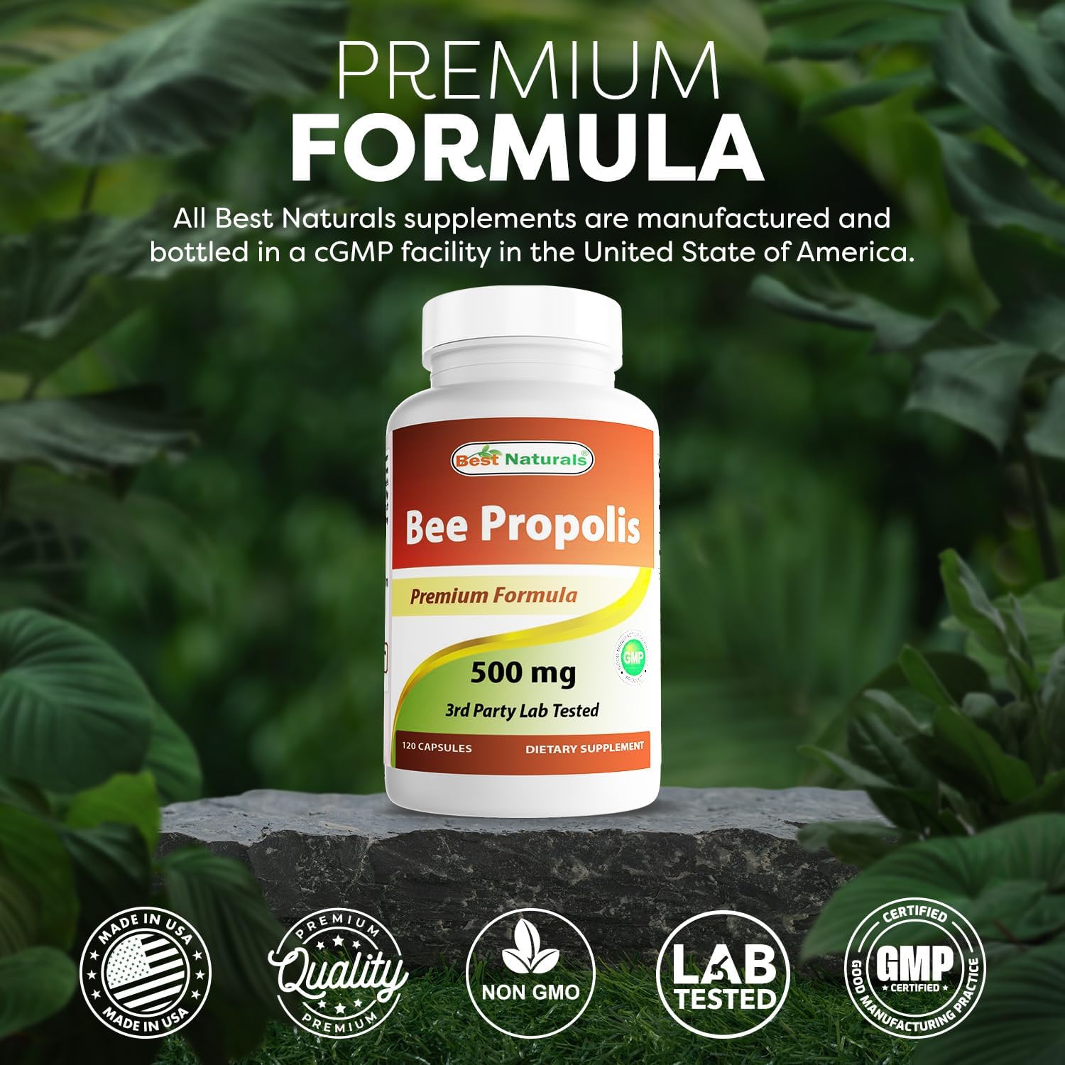 Best Naturals Bee Propolis 500 mg - 360 Capsules (3 Bottles) - görsel 5