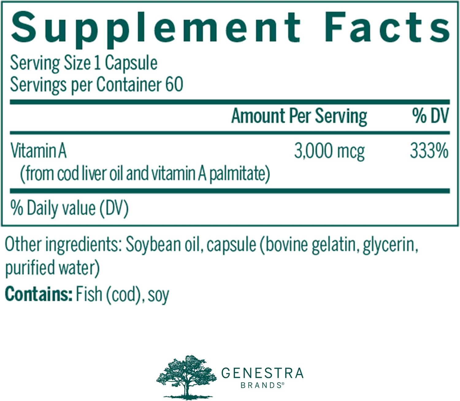 Genestra Brands Vitamin A - 60 Capsules - görsel 2