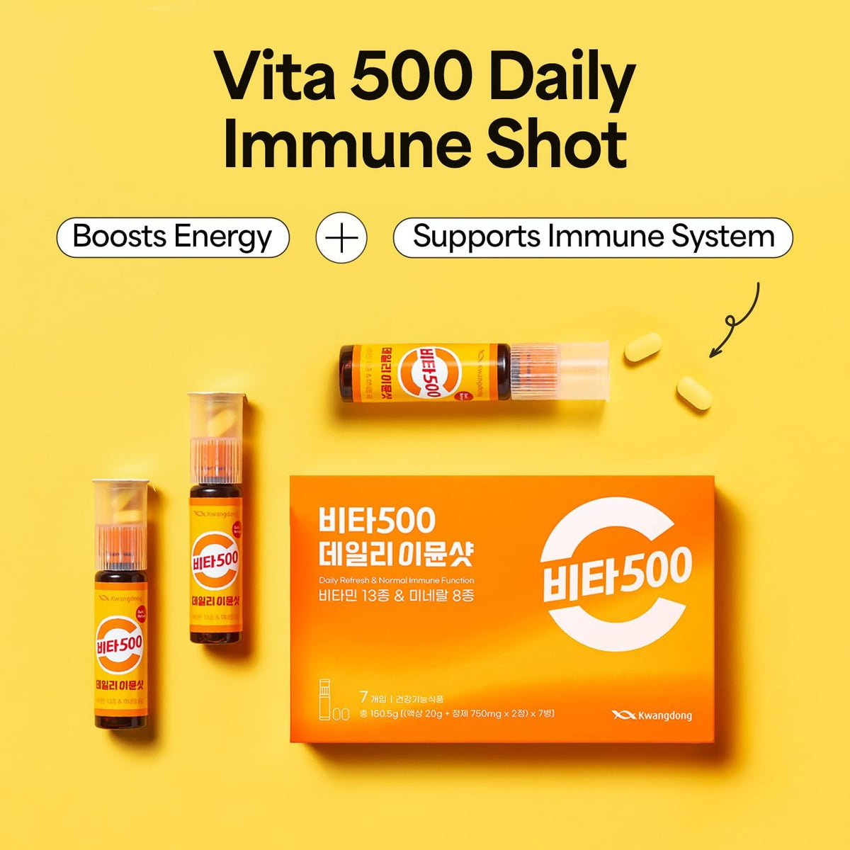 KWANGDONG Vita500 Daily Immune Support Shot – Comprehensive Nutrition: With 13 vitamins and 8 minerals, this – Image 4