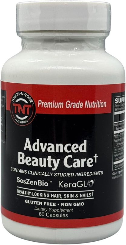 TOUGH-N-TONE Advanced Beauty Care – Vegan Biotin with SesZen-Bio®, KeraGLO® Keratin, Fo-Ti & Hyaluronic Acid – Hair, Skin & – Image 1