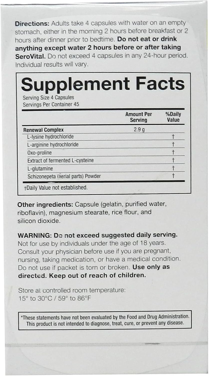 Serovital Renewal Complex – Clinically Tested HGH Support – 180 Capsules - görsel 3