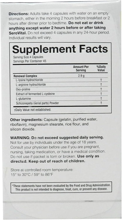 Serovital Renewal Complex – Clinically Tested HGH Support – 180 Capsules