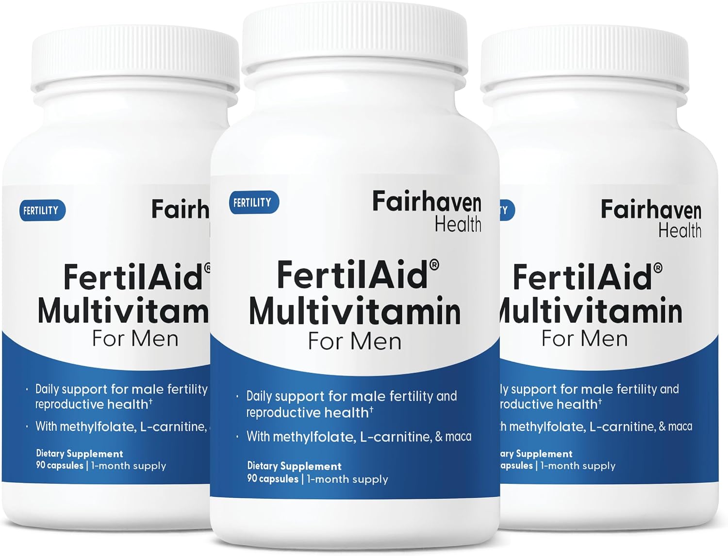 Fairhaven Health FertilAid for Men - Male Fertility Supplement with Zinc, Folate & CoQ10, 90 Capsules - görsel 1
