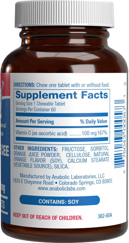 Kids Vitamin C Chewable Tablets - Delicious & Nutritious Chewable Vitamin C for Kids Immune Support and Overall Wellbeing - Made with Real Oranges and No Artificial Flavours or Colors - 60 Servings