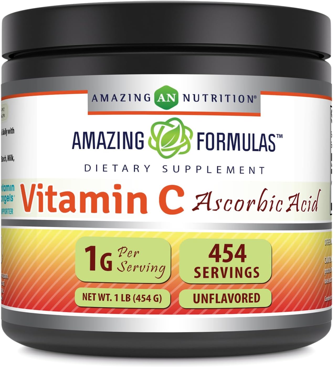 Amazing Formulas Vitamin C Powder Supplement - Unflavoured Ascorbic Acid - 1 Gram per Serve - Non-GM, Gluten free - 454 g - görsel 1