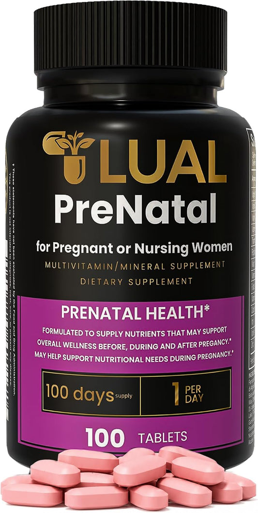LUAL Prenatal Multivitamin with Folic Acid & – Folic Acid (800 mcg): Folic acid supports the healthy development – Image 1