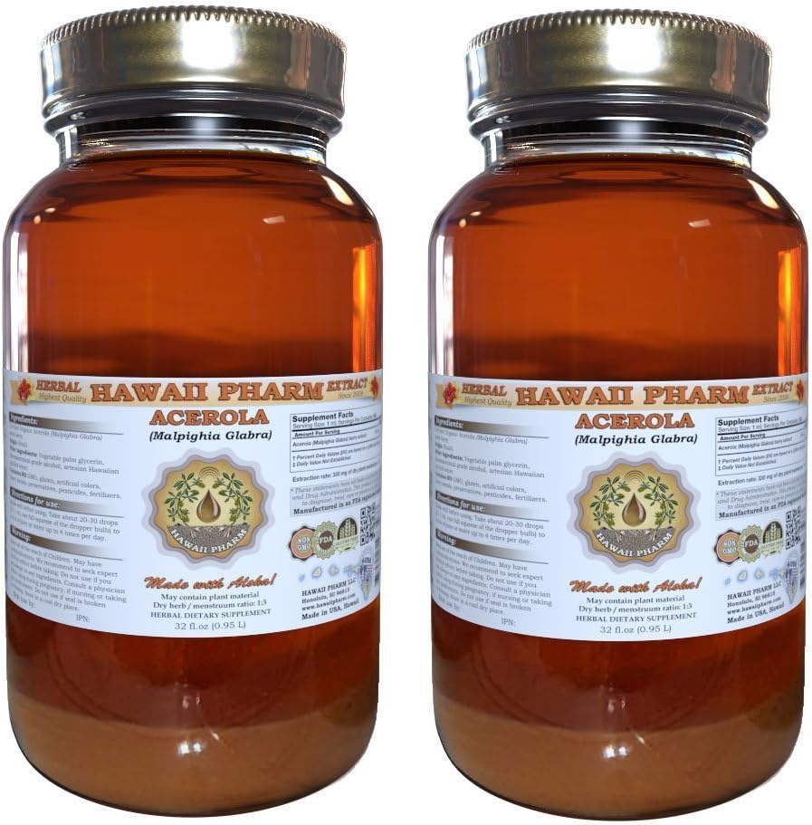 Hawaii Pharm Acerola Liquid Extract – Dried Berry Powder Tincture (15 x 118 mL) - görsel 7