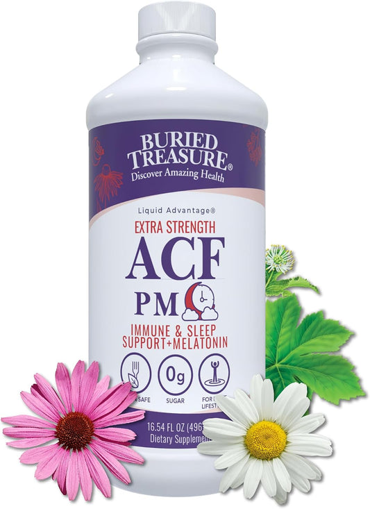 Buried Treasure ACF Extra Strength PM - Night-time Immune Support, 16 fl oz (473 mL) – Image 1