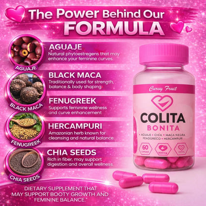 Colita Bonita: Aguaje + Black Maca + Fenugreek Herbal Supplement for Women's – 2 Month Supply